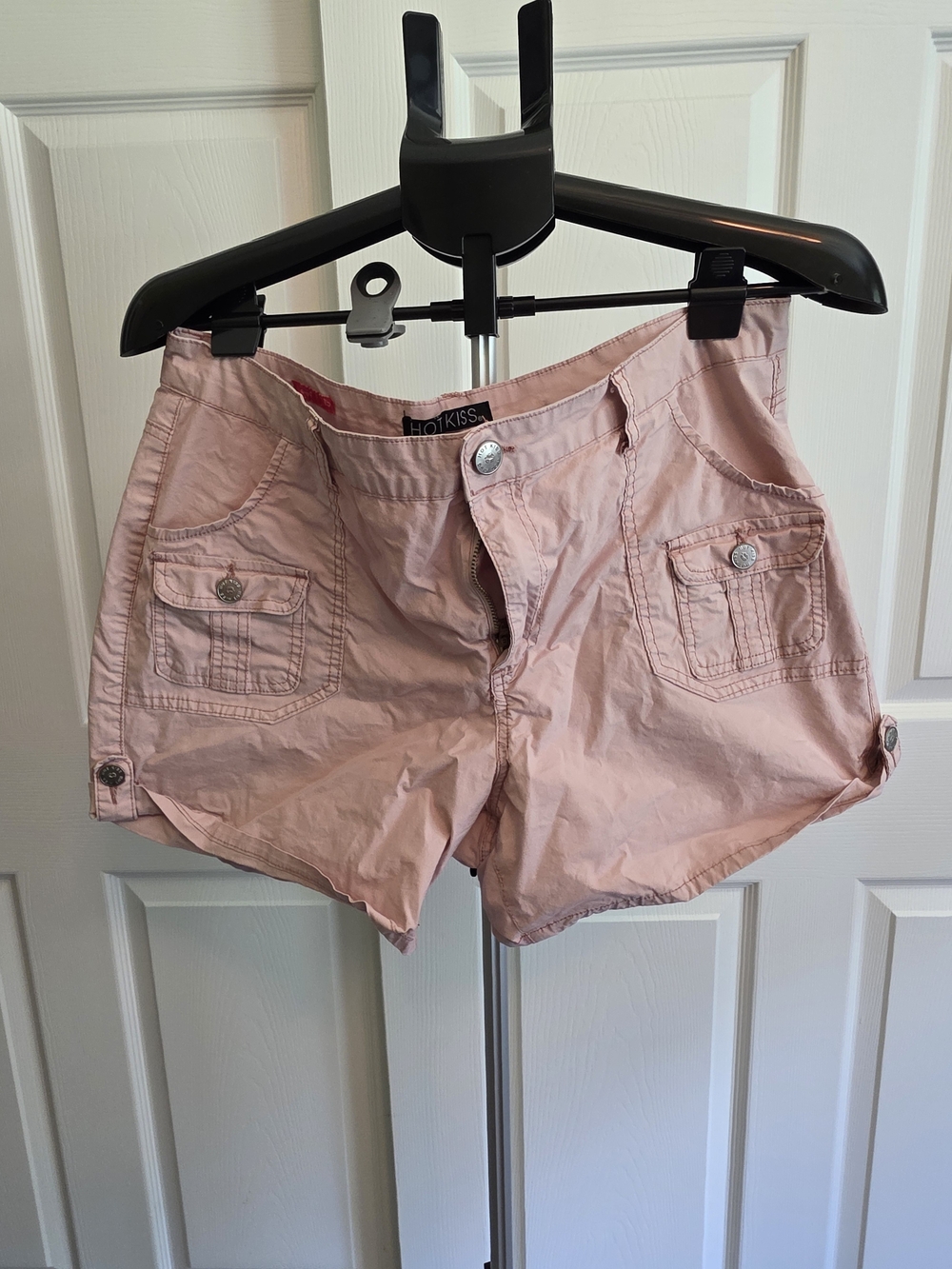 Hot Kiss Light Pink Cargo Pocket Jean Shorts